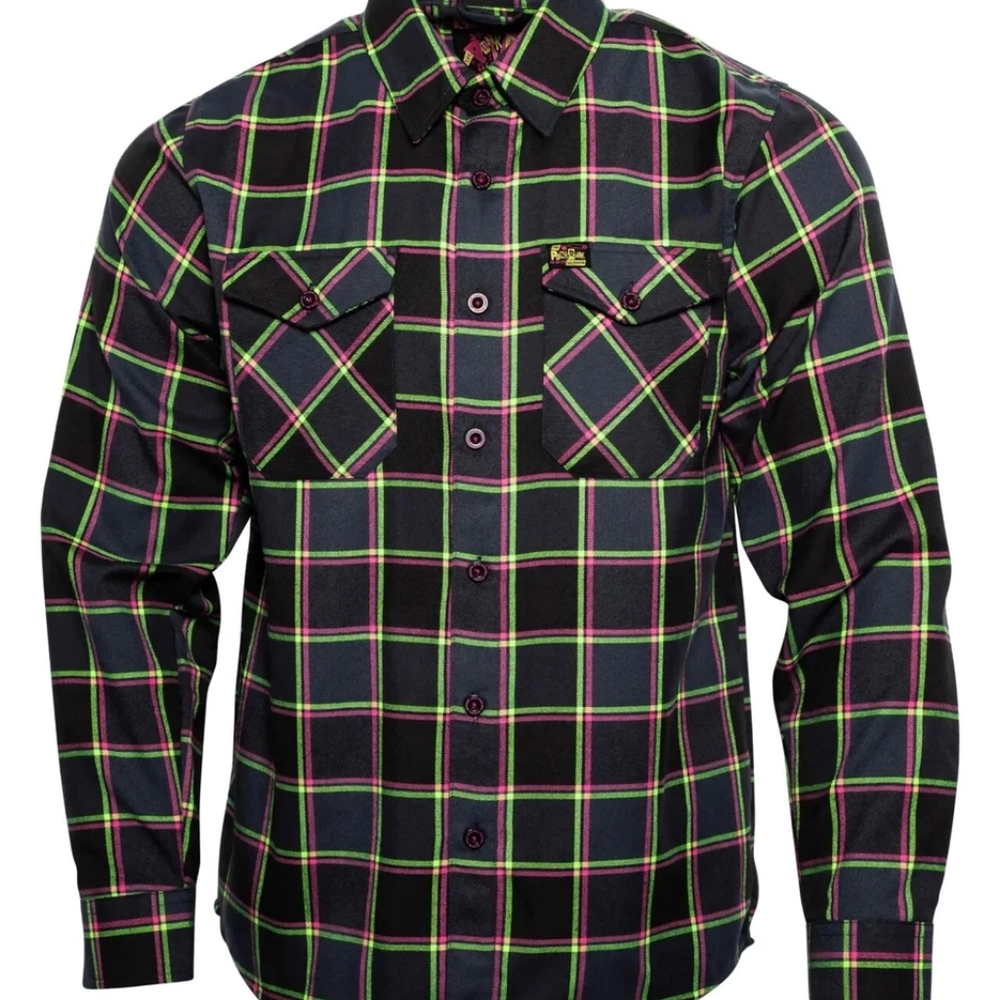 Dixxon Flannel x Punk Rock Museum Men's 5X Collab Plaid Button Shirt RARE!!!🔥🔥